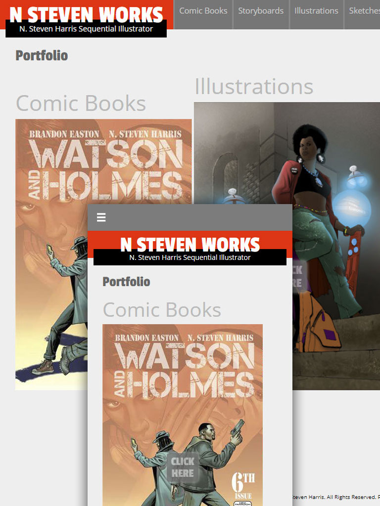 I love unique web design and simple solution. N Steven Works, Artist / Comics